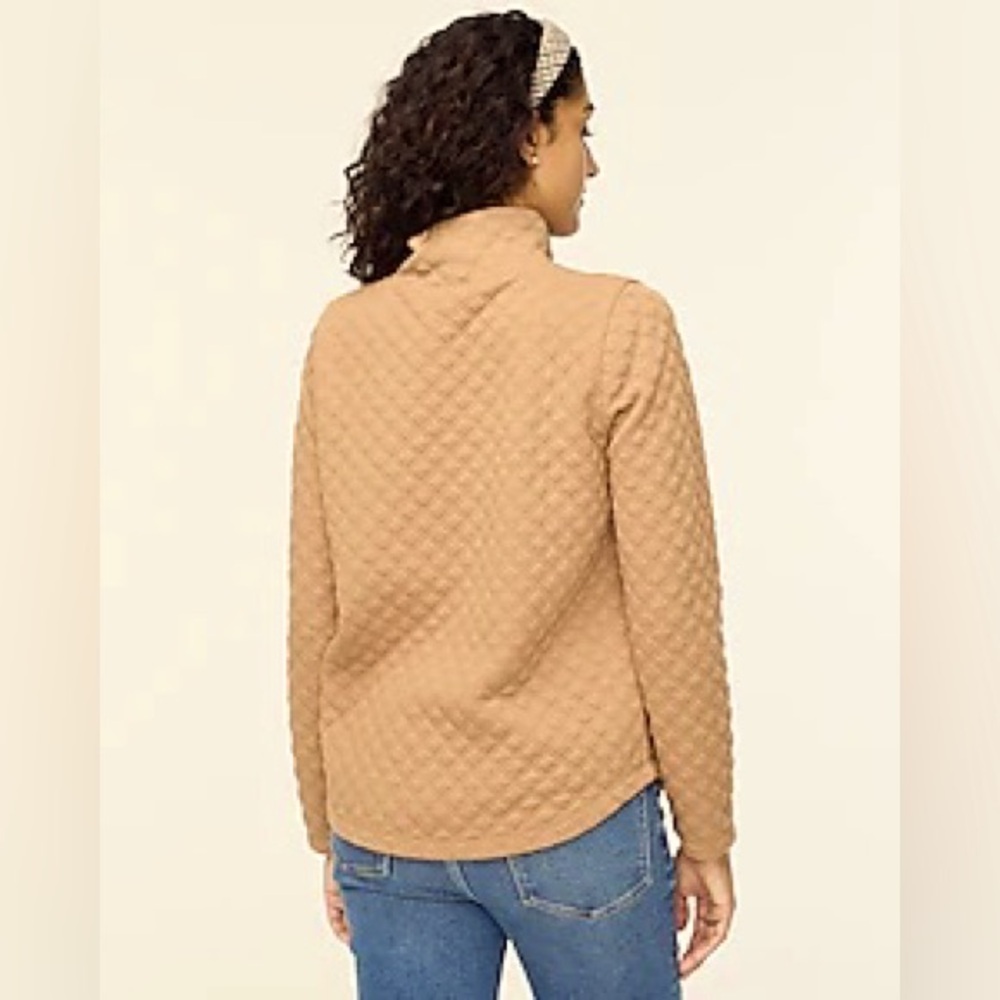 J Crew Factory Quilted mockneck pullover sweatshirt size Small L14 - Picture 4 of 10